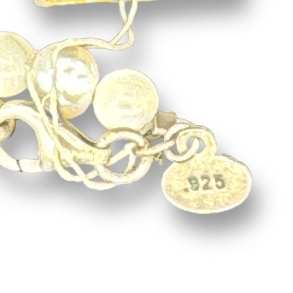 VINTAGE STERLING SILVER PEARL, MOTHER OF PEARL NECKLACE TICA ROSA 28" LENGTH - Picture 9 of 10